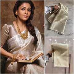 Ksa Cotton KESH525 NAYANTHARA SILVER Sarees Bollywood Collections Festive Collections Wholesale Designer Sarees Nayanthara Onam Collections Manufacturer
