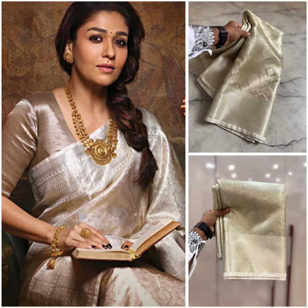 Ksa Cotton KESH525 NAYANTHARA SILVER Sarees Bollywood Collections Festive Collections Wholesale Designer Sarees Nayanthara Onam Collections Manufacturer