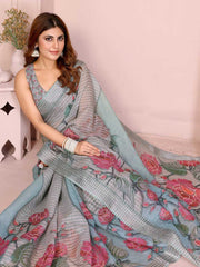 Ynf Cotton KESH553 114 Sarees Wholesale Cotton Linen Sarees Floral Sarees Printed Cotton Saree Manufacturer