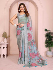 Ynf Cotton KESH553 114 Sarees Wholesale Cotton Linen Sarees Floral Sarees Printed Cotton Saree Manufacturer
