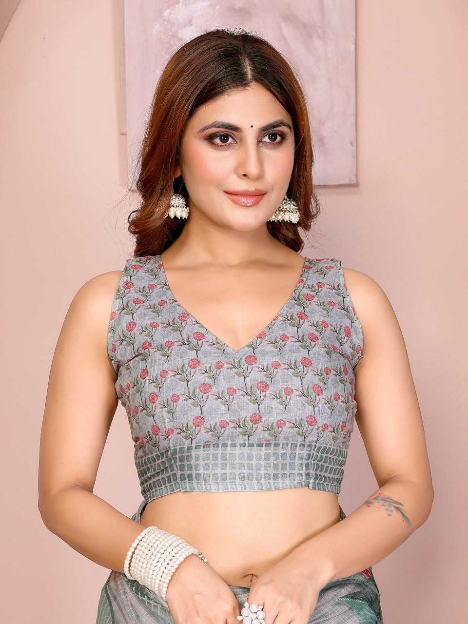 Ynf Cotton KESH553 114 Sarees Wholesale Cotton Linen Sarees Floral Sarees Printed Cotton Saree Manufacturer