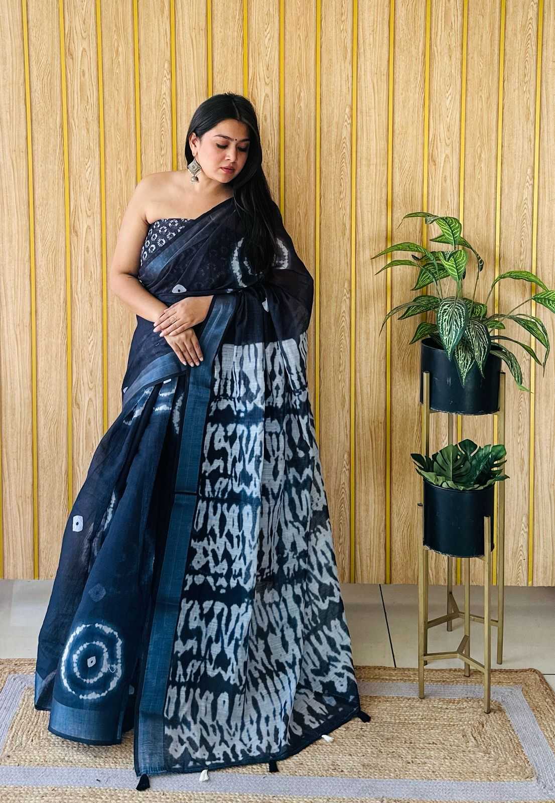 KSA Cotton RIN183 AARYA Sarees Wholesale Fancy Sarees Cotton Linen Sarees Manufacturer