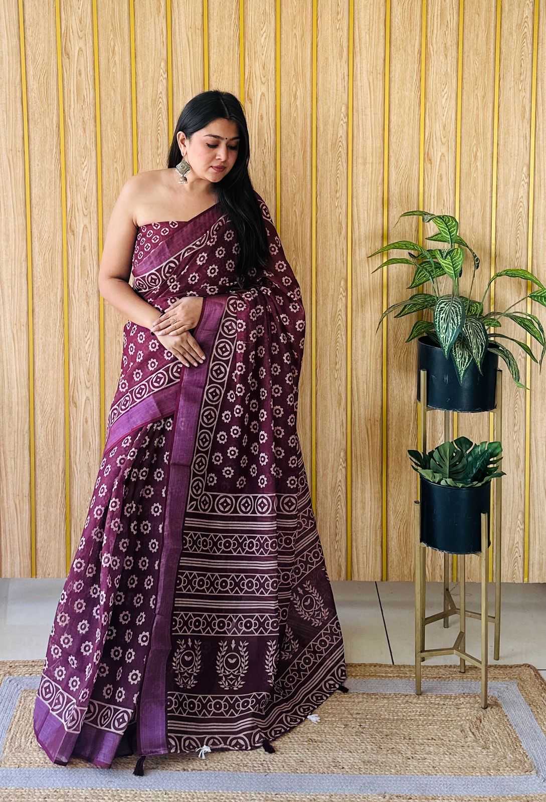 KSA Cotton RIN183 AARYA Sarees Wholesale Fancy Sarees Cotton Linen Sarees Manufacturer