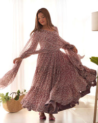 ksa Faux Georgette KESH504 277 Gowns Wholesale Fancy Gowns Anarkali Gown Georgette Gown Manufacturer