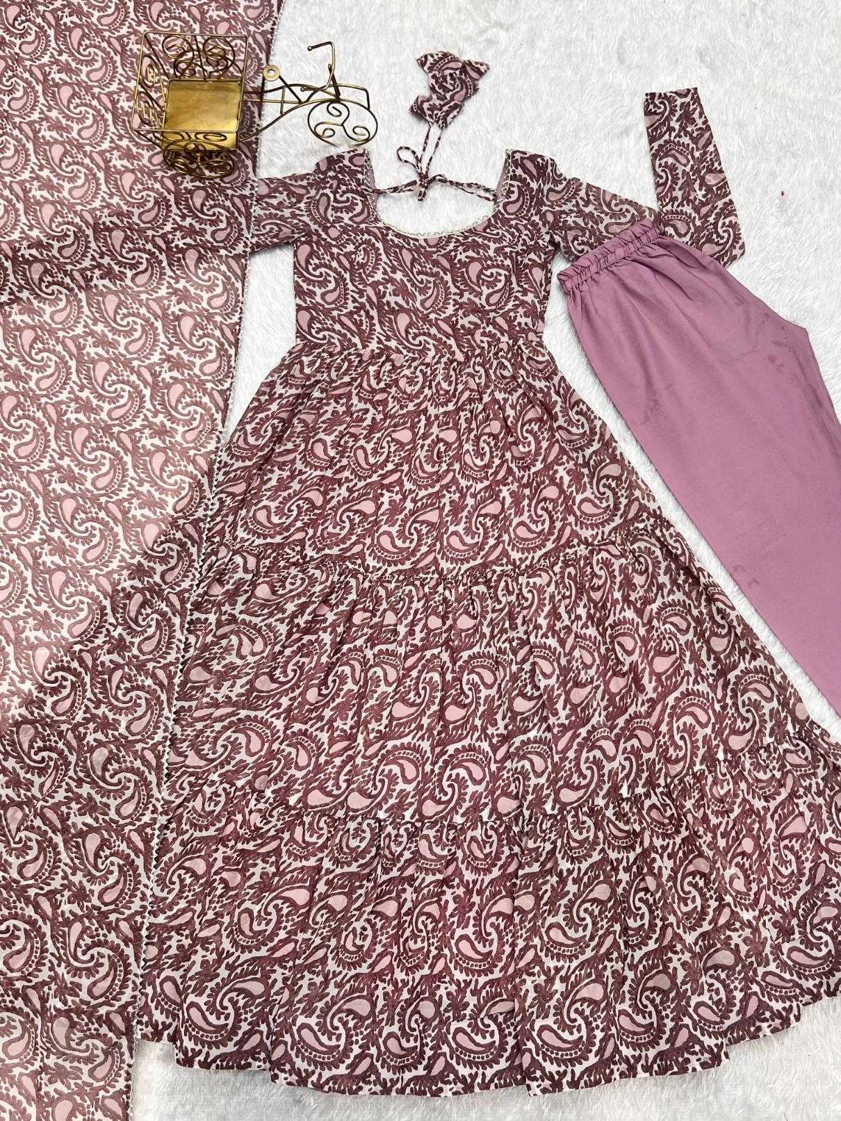 ksa Faux Georgette KESH504 277 Gowns Wholesale Fancy Gowns Anarkali Gown Georgette Gown Manufacturer