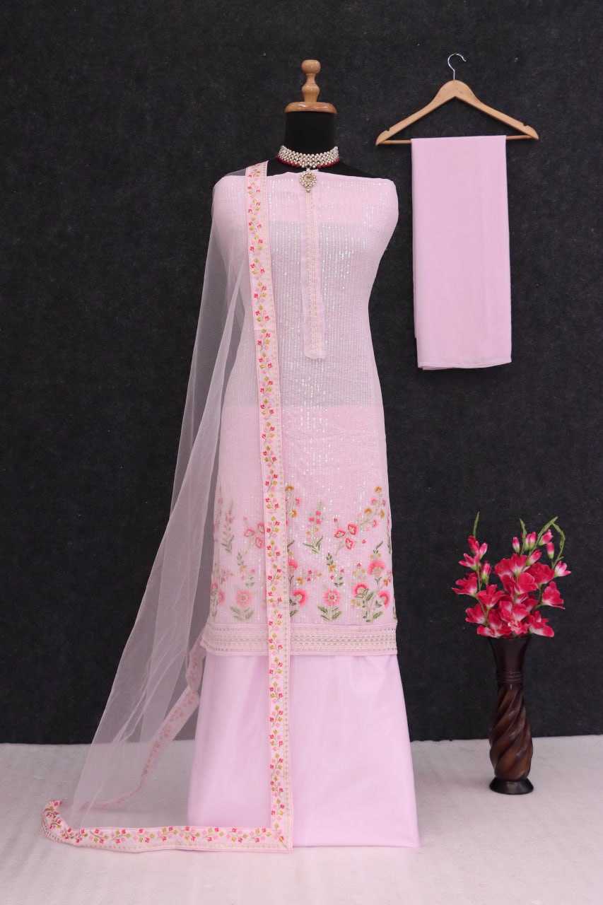 Ksa Faux Georgette RIN131 1043 Suits & Dresses Wedding Collections Bollywood Collections Wholesale Sharara Salwar Suits Georgette Suit Malaika Arora Sarees Manufacturer