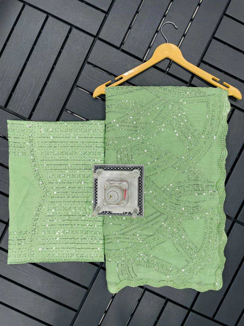 ksa Faux Georgette RIN215 Sarees Bollywood Collections Wholesale Sequence Sarees Embroidered Sarees Mouni Roy Sarees Zari Border Sarees Manufacturer