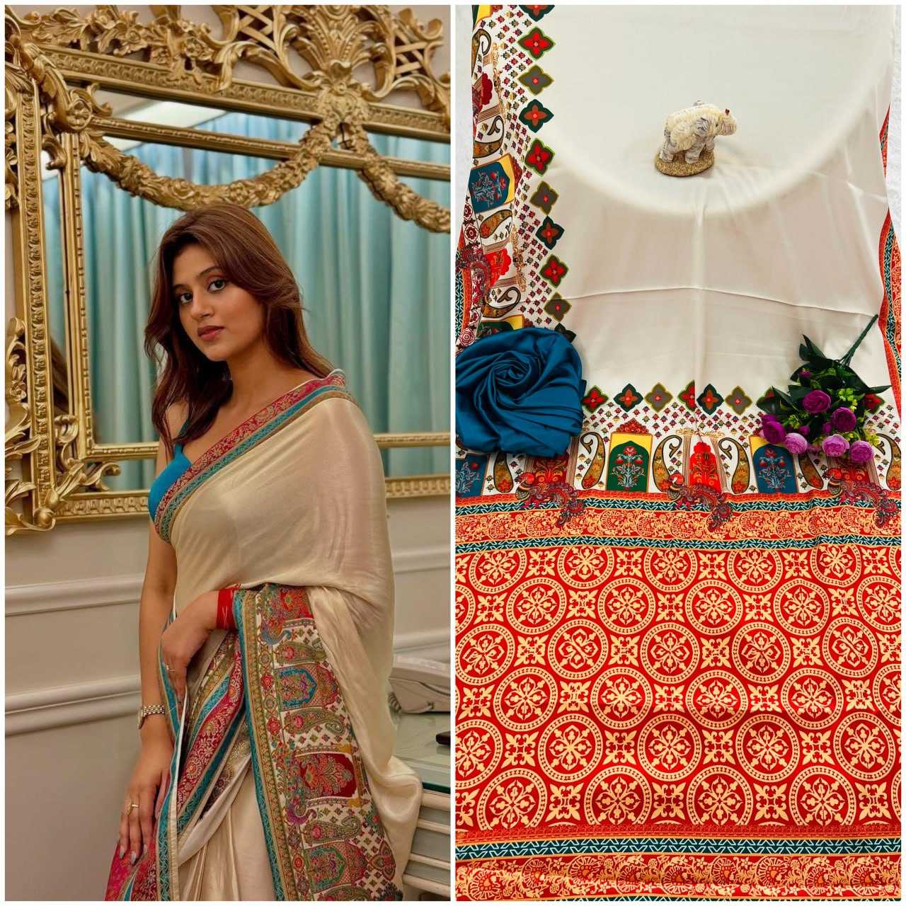 ksa Gajji Silk RIN207 2247 Sarees Silk Sarees Bollywood Collections Wholesale Ajrakh Sarees Gajji Modal Sarees Crepe Silk Saree Manufacturer