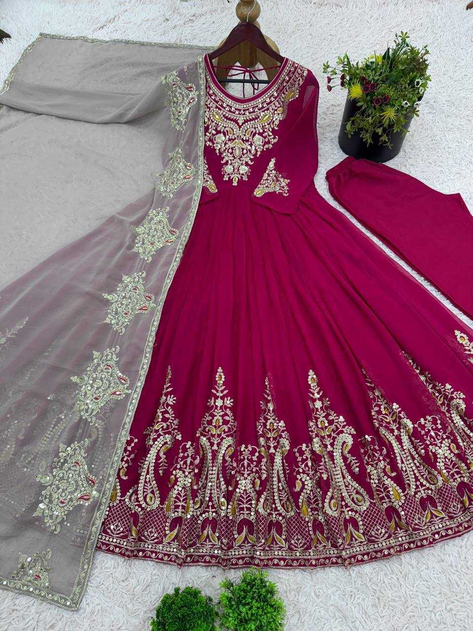 ksa Georgette KESH499 5008 Gowns Wholesale Embroidery Gowns Party Gowns Georgette Gown Manufacturer