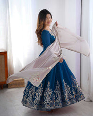 ksa Georgette KESH499 5008 Gowns Wholesale Embroidery Gowns Party Gowns Georgette Gown Manufacturer