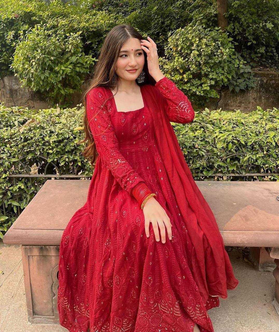 ksa Georgette KESH544 206 Gowns Wholesale Fancy Gowns Embroidery Gowns Anarkali Gown Party Gowns Manufacturer