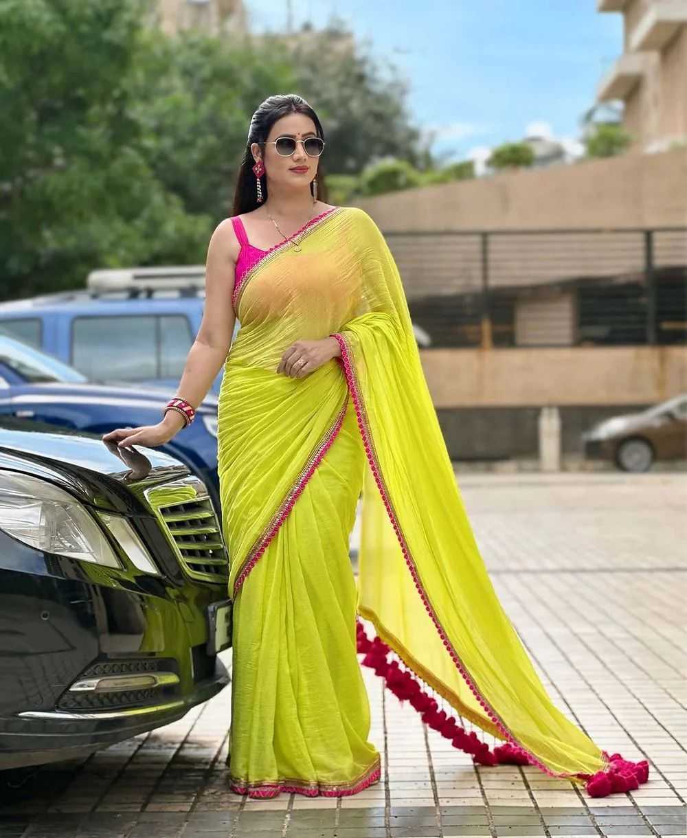 KSA Georgette KESH577 120 Sarees Festive Collections Wholesale Georgette Sarees Lace Border Sarees Sarees With Blouse Manufacturer