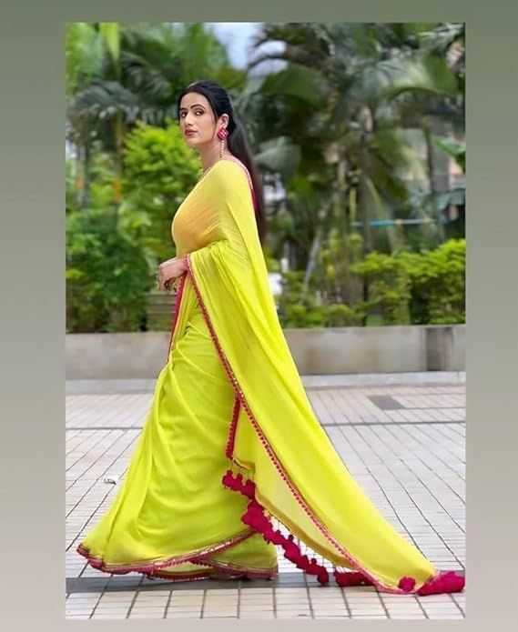 KSA Georgette KESH577 120 Sarees Festive Collections Wholesale Georgette Sarees Lace Border Sarees Sarees With Blouse Manufacturer