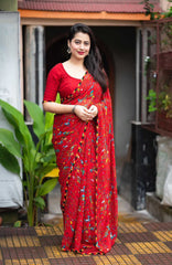 Ynf Georgette KESH577 CM-809 Sarees Festive Collections Wholesale Printed Sarees Georgette Sarees Lace Border Sarees Manufacturer