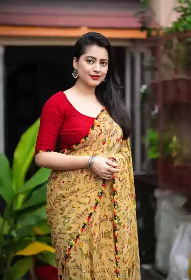 Ynf Georgette KESH577 CM-809 Sarees Festive Collections Wholesale Printed Sarees Georgette Sarees Lace Border Sarees Manufacturer