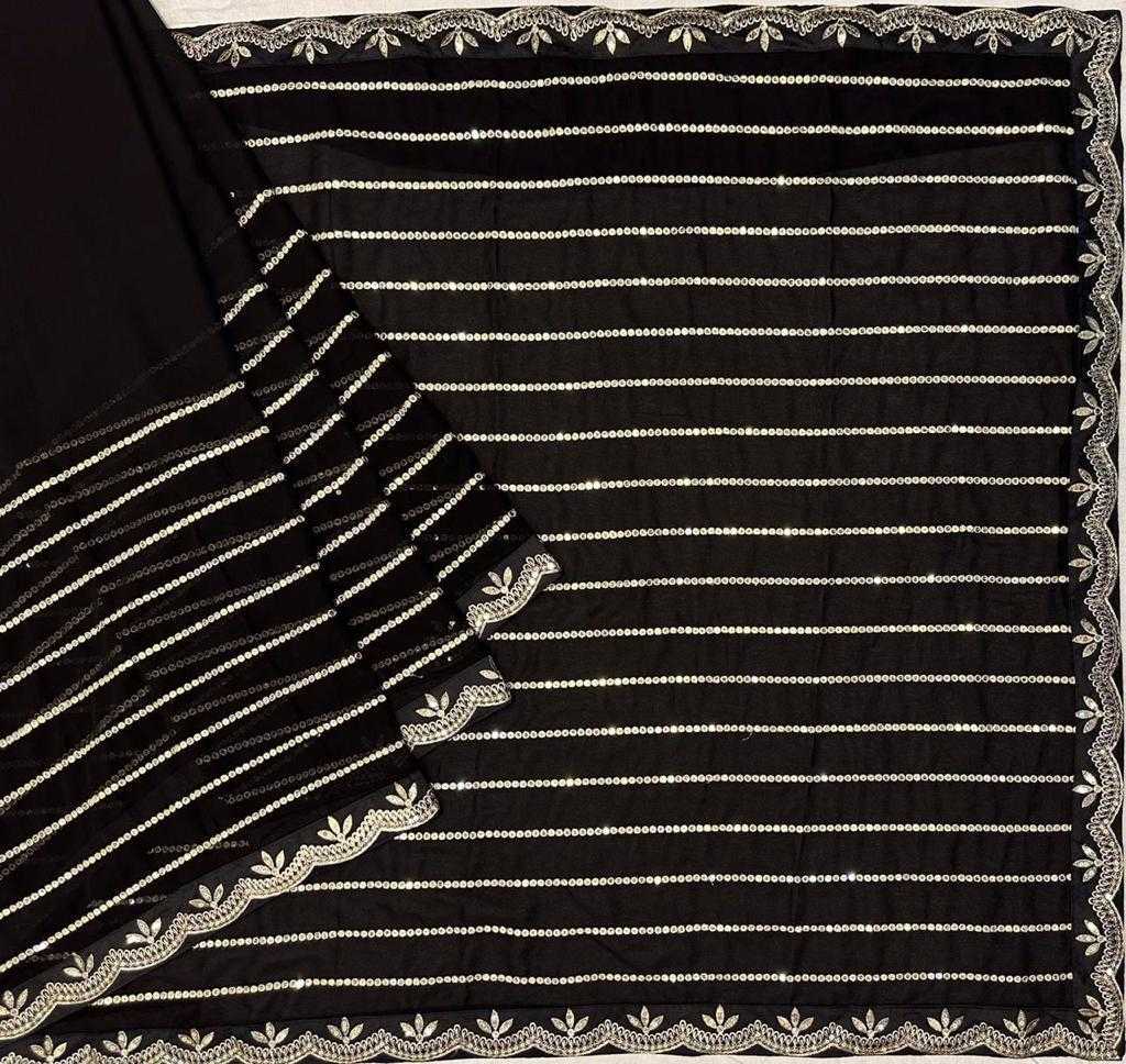 Ksa Georgette RIN134 0209 Sarees Bollywood Collections Wholesale Party Wear Sarees Sequins Work Saree Devoleena Bhattacharjee Manufacturer