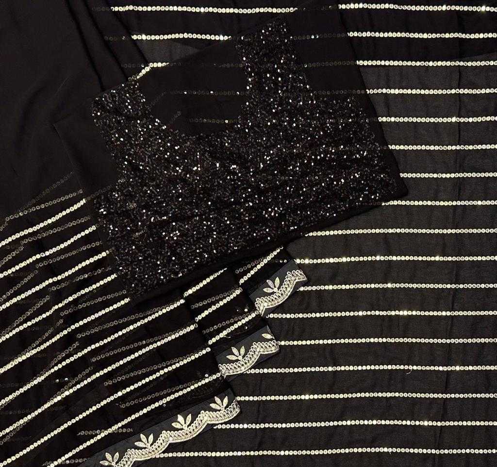 Ksa Georgette RIN134 0209 Sarees Bollywood Collections Wholesale Party Wear Sarees Sequins Work Saree Devoleena Bhattacharjee Manufacturer