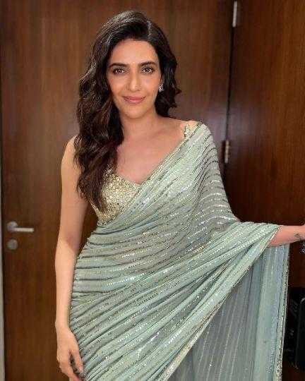 ksa Georgette RIN134 0249 Sarees Bollywood Collections Wholesale Party Wear Sarees Sequins Work Saree Karishma Tanna Manufacturer