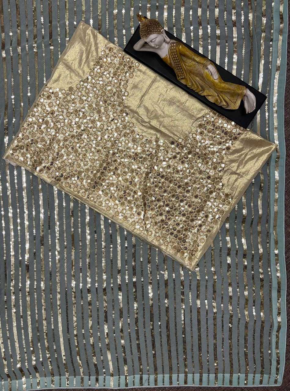 ksa GEORGETTE RIN141 1600 SAREES WHOLESALE PARTY WEAR FANCY SEQUEUNCE WORK GEORGETTE SAREES MANUFACTURER