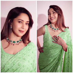 Ksa Georgette RIN151 5210 Bollywood Collections Wholesale Madhuri Dixit Sarees Manufacturer