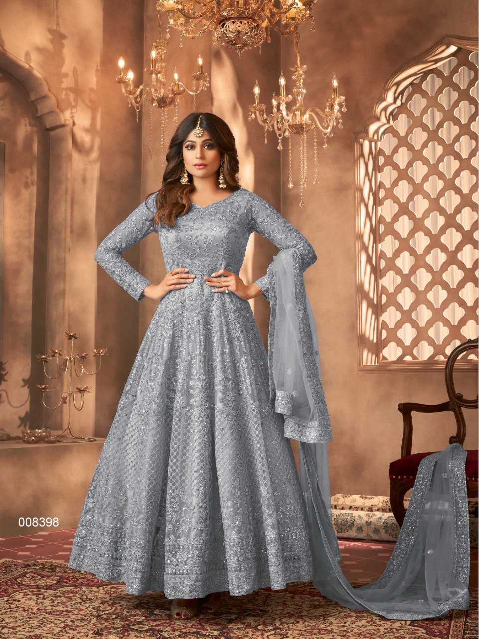 Ksa Japan Sartin KESH504 8398 Gowns Wholesale Fancy Gowns Embroidery Gowns Party Wear Gowns Sequin Gowns Manufacturer