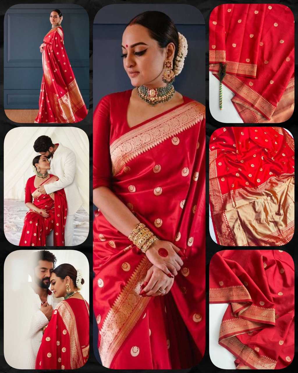 ksaLichi Silk KESH554 SONAKSHI Silk Sarees Bollywood Collections Wholesale Soft Silk Sarees Art Silk Sarees Sonakshi Sinha Sarees Silk Sarees For Weddings Manufacturer