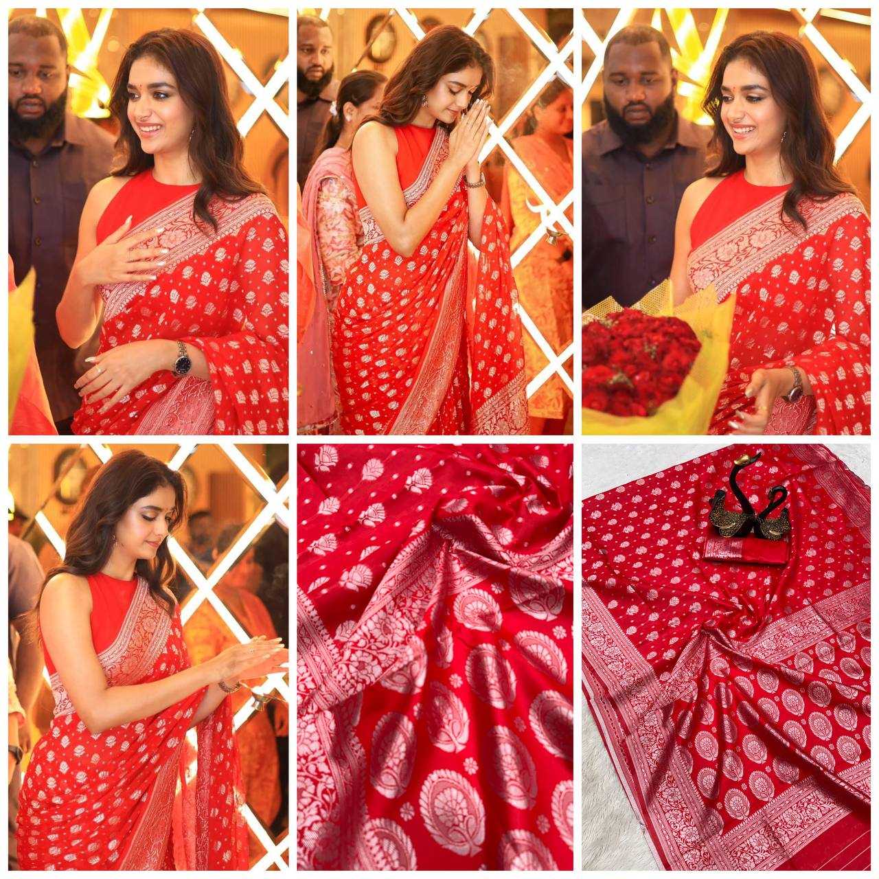 Ksa Lichi Silk KESH572 788 Silk Sarees Bollywood Collections Wholesale Banarasi Silk Sarees Soft Silk Sarees Keerthy Suresh Manufacturer