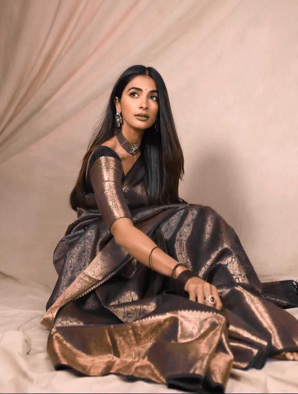 kSA Lichi Silk KESH577 CM-915 Sarees Bollywood Collections Festive Collections Wholesale Jacquard Saree Silk Sarees Pooja Hedge Manufacturer