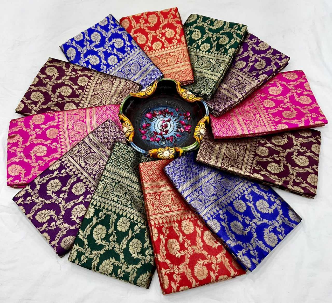 ksa Lichi Silk RIN219 1070 Sarees Wholesale Jacquard Saree Zari Border Sarees Lightweight Sarees Manufacturer