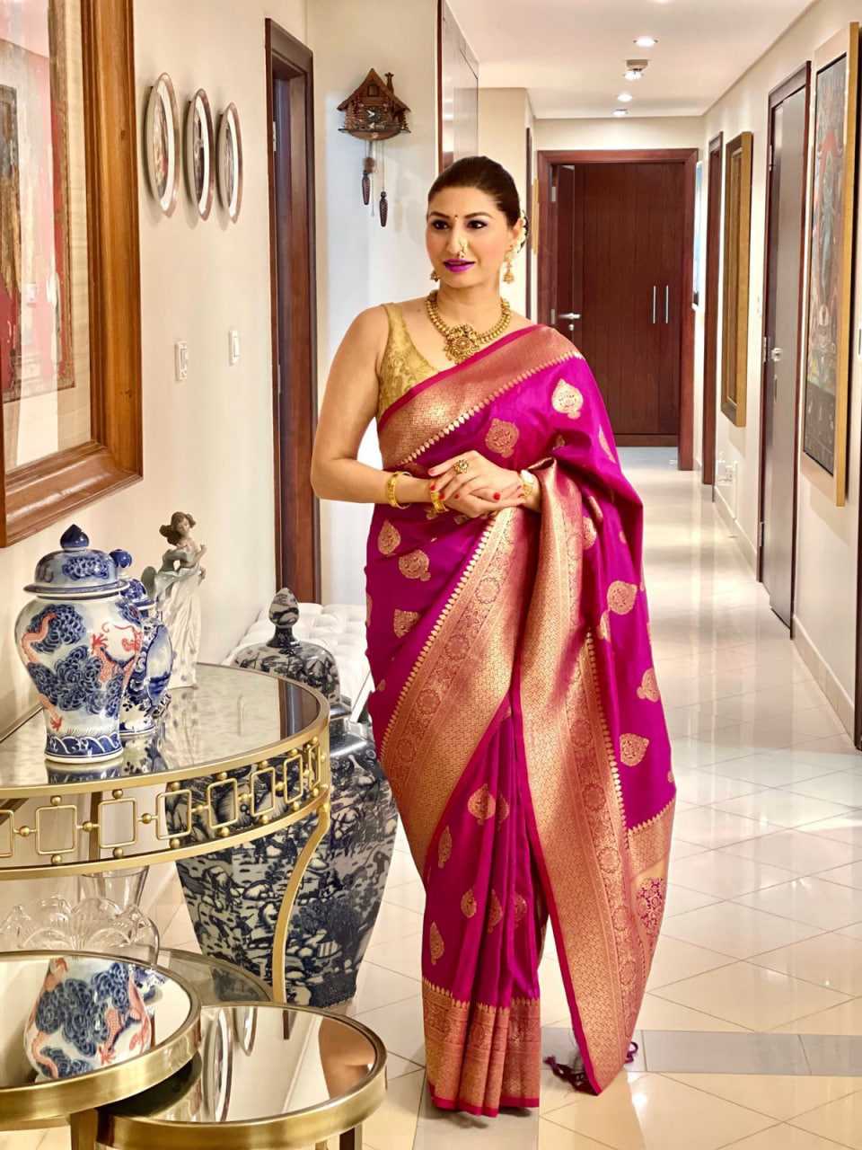 Ksa Lichi Silk RIN219 1610 Sarees Wholesale Fancy Sarees Ladies Sarees Jacquard Saree Manufacturer