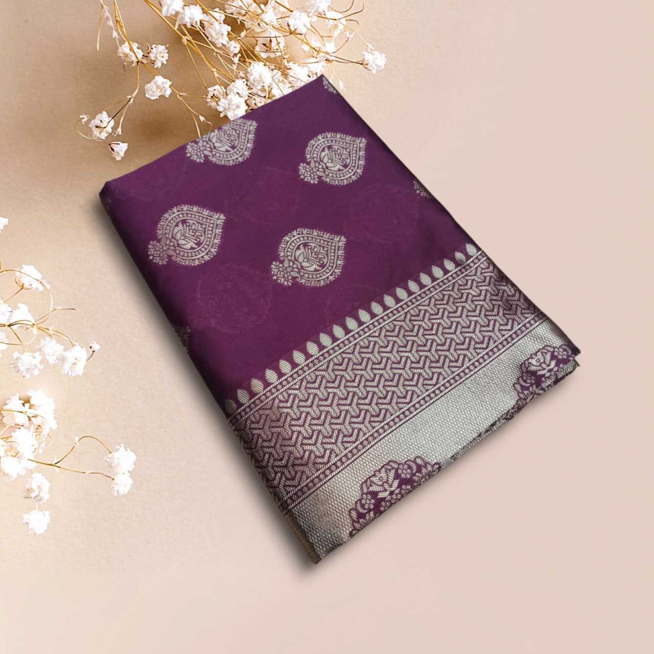 Ksa Lichi Silk RIN219 1610 Sarees Wholesale Fancy Sarees Ladies Sarees Jacquard Saree Manufacturer