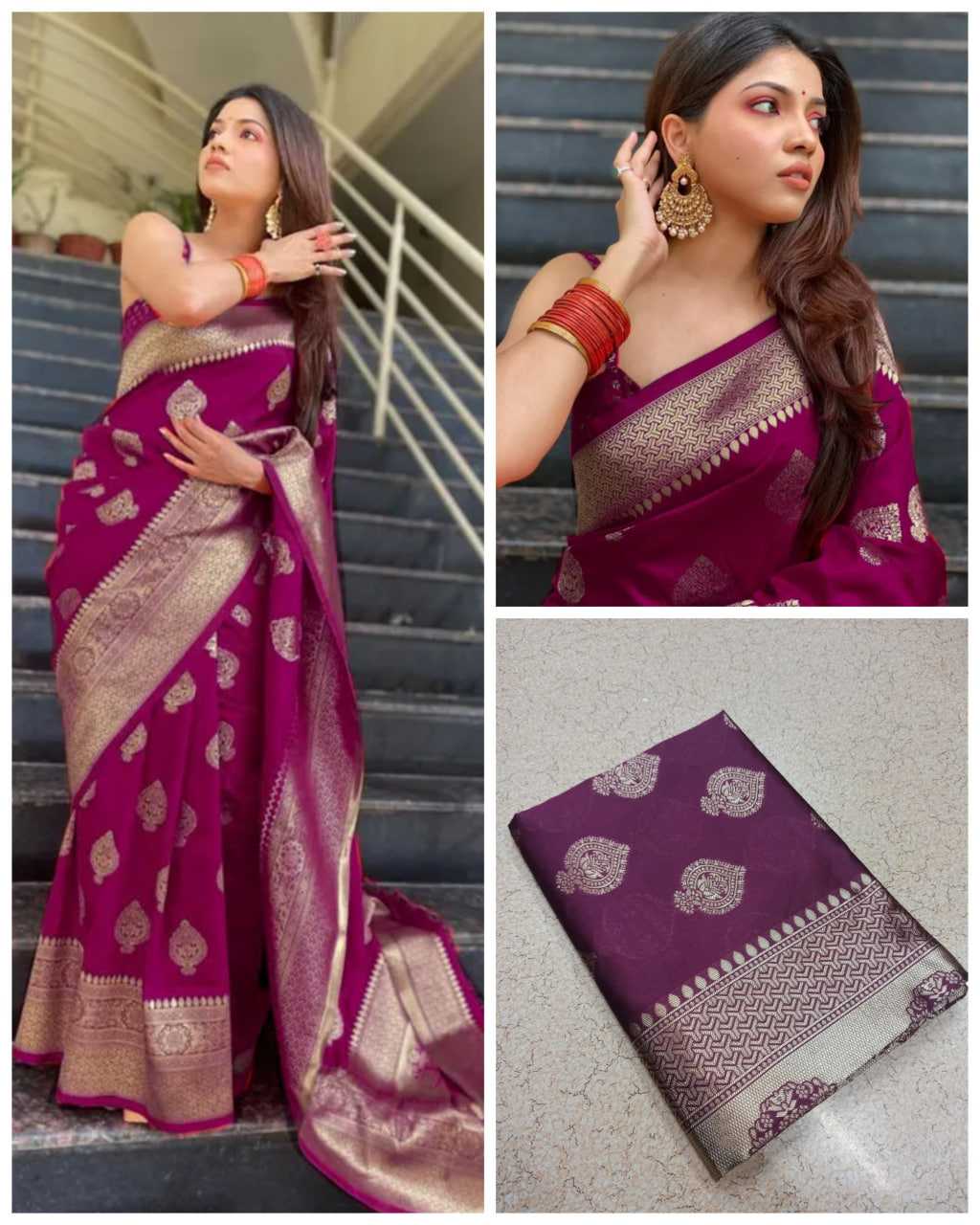 Ksa Lichi Silk RIN219 1610 Sarees Wholesale Fancy Sarees Ladies Sarees Jacquard Saree Manufacturer