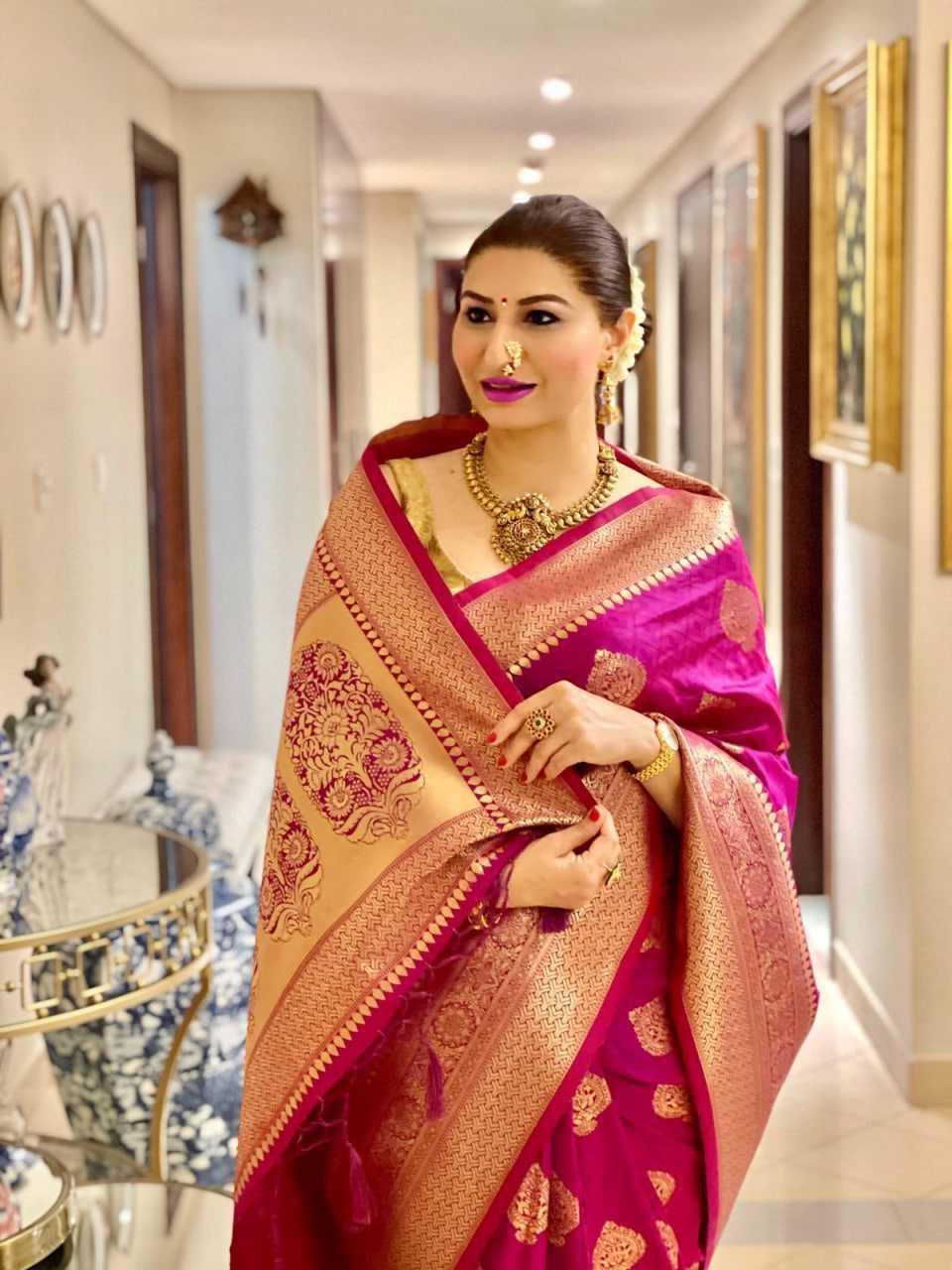 Ksa Lichi Silk RIN219 1610 Sarees Wholesale Fancy Sarees Ladies Sarees Jacquard Saree Manufacturer