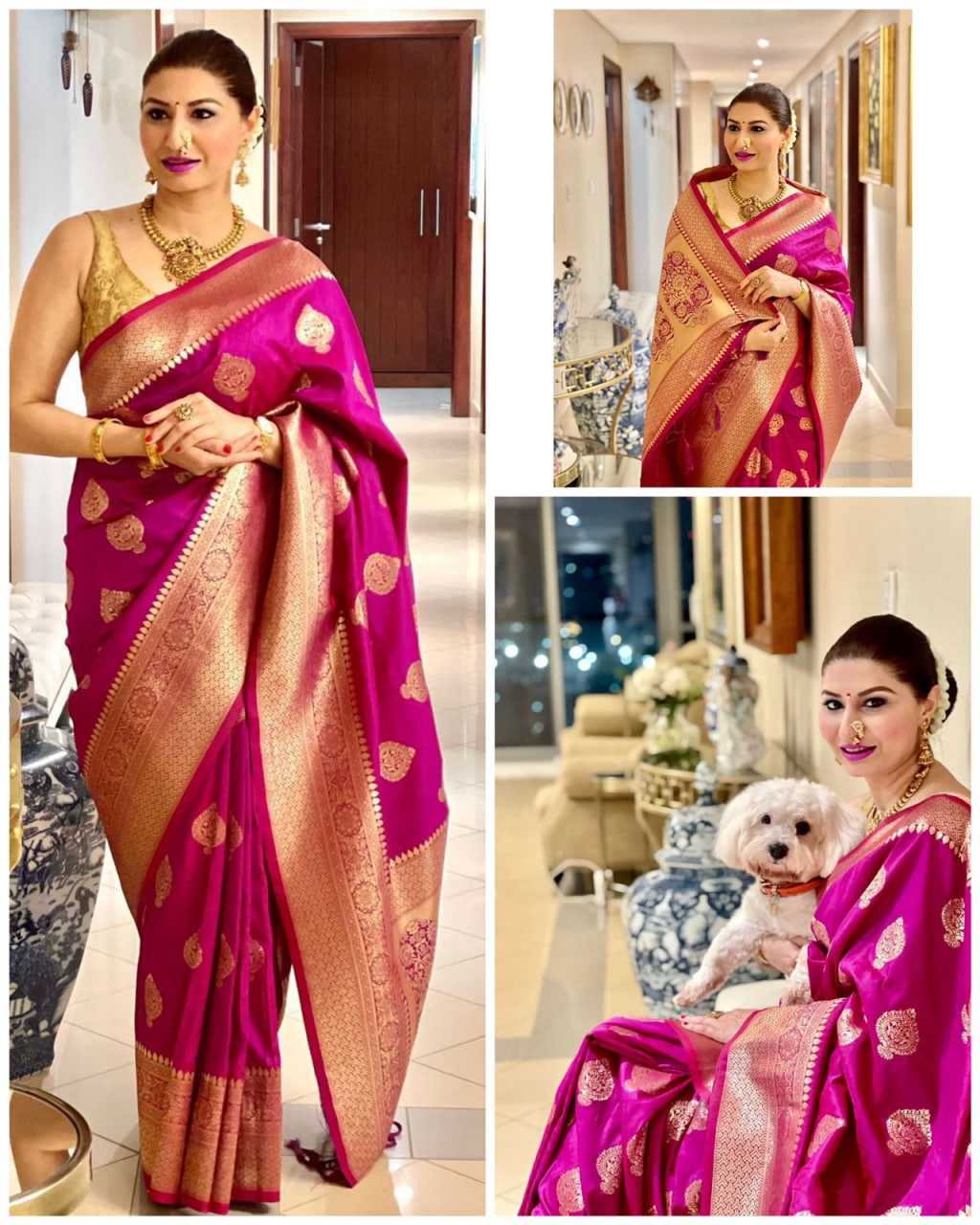 Ksa Lichi Silk RIN219 1610 Sarees Wholesale Fancy Sarees Ladies Sarees Jacquard Saree Manufacturer