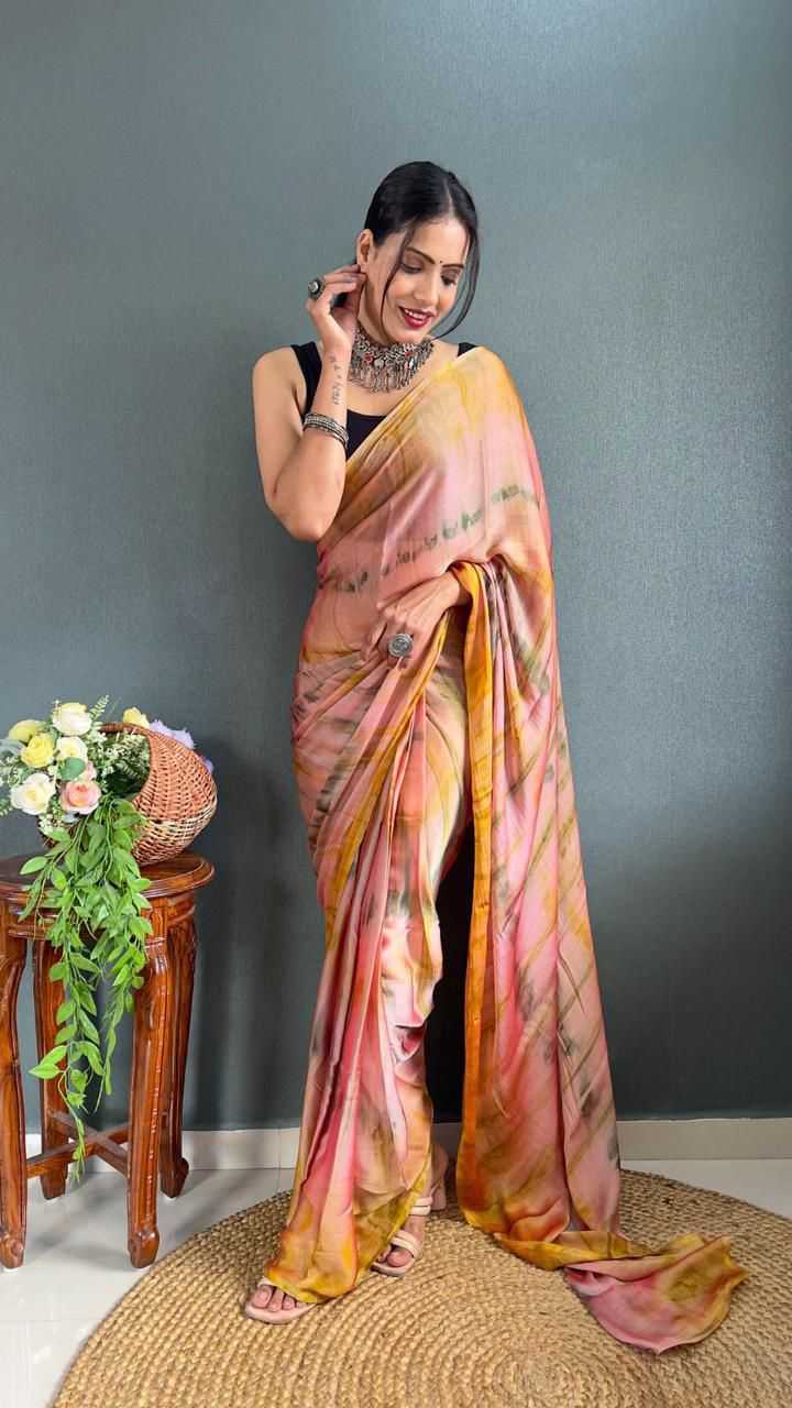 KSA Nylon KESH577 CM-747 Sarees Festive Collections Wholesale Ready To Wear Sarees Nylon Sarees Sarees With Blouse Manufacturer