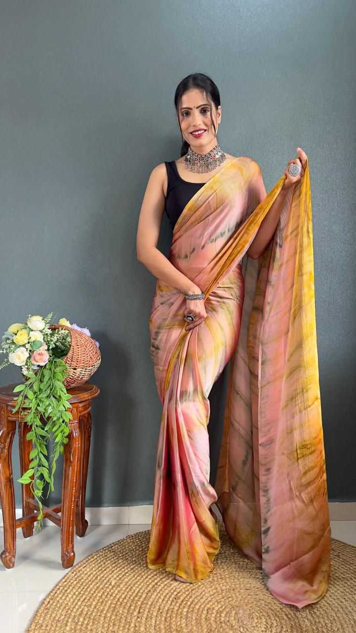 KSA Nylon KESH577 CM-747 Sarees Festive Collections Wholesale Ready To Wear Sarees Nylon Sarees Sarees With Blouse Manufacturer