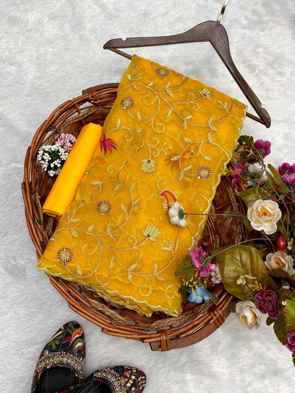 Ksa ORGANZA RIN141 1742 SAREES WHOLESALE ORGANZA PARTY WEAR SEQUENCE WORK SAREES MANUFACTURER