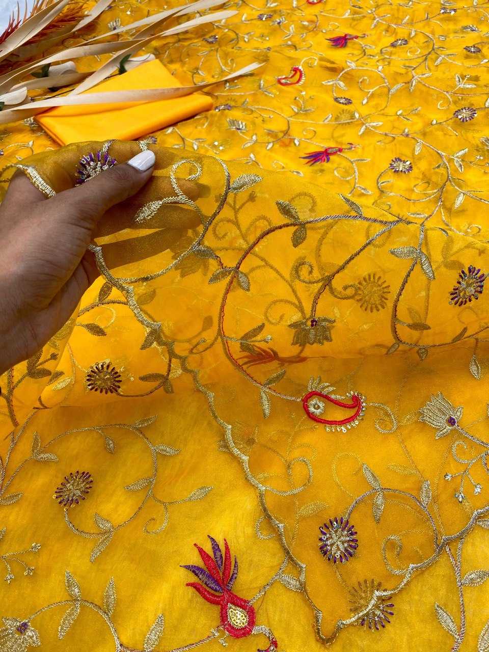 Ksa ORGANZA RIN141 1742 SAREES WHOLESALE ORGANZA PARTY WEAR SEQUENCE WORK SAREES MANUFACTURER