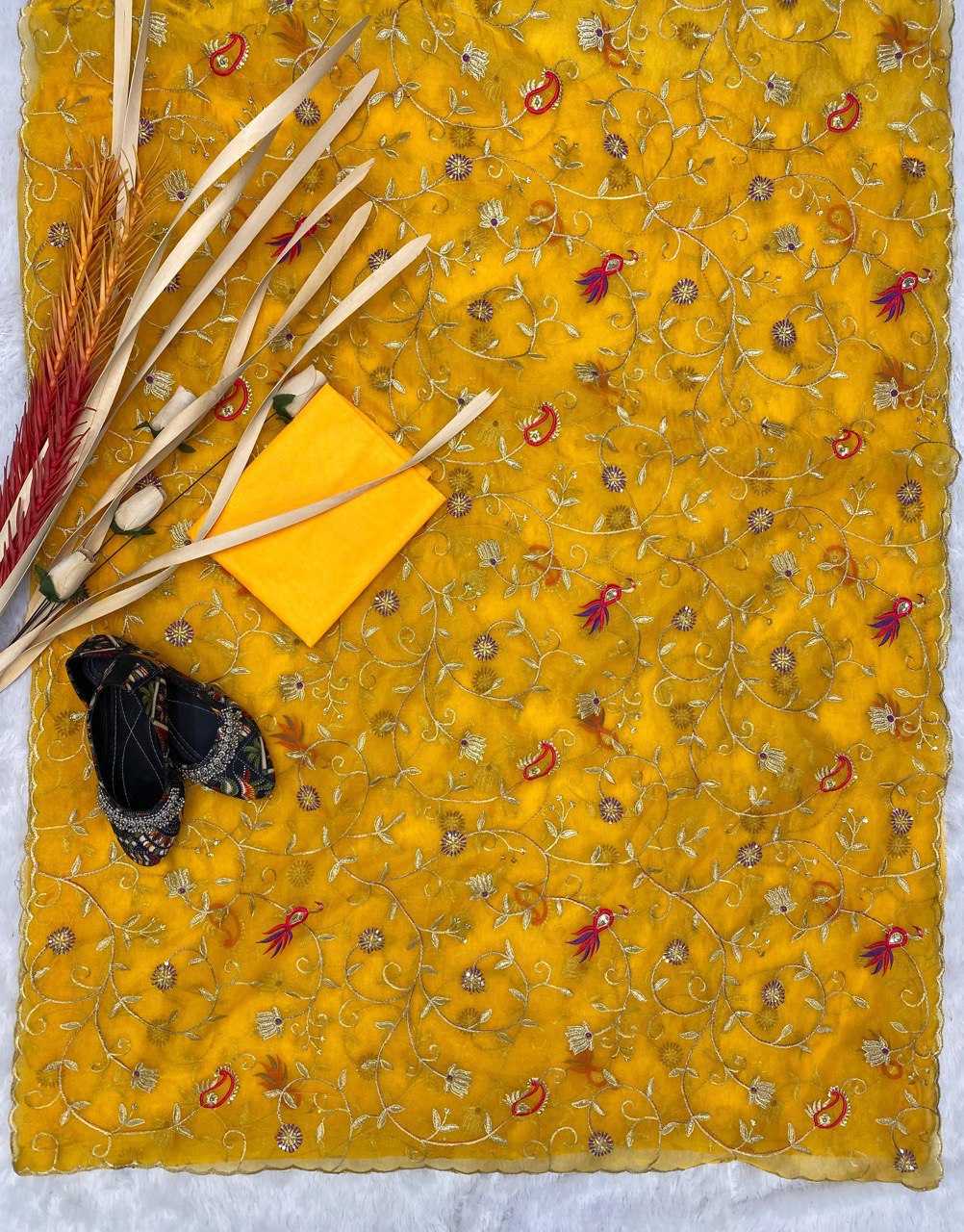 Ksa ORGANZA RIN141 1742 SAREES WHOLESALE ORGANZA PARTY WEAR SEQUENCE WORK SAREES MANUFACTURER