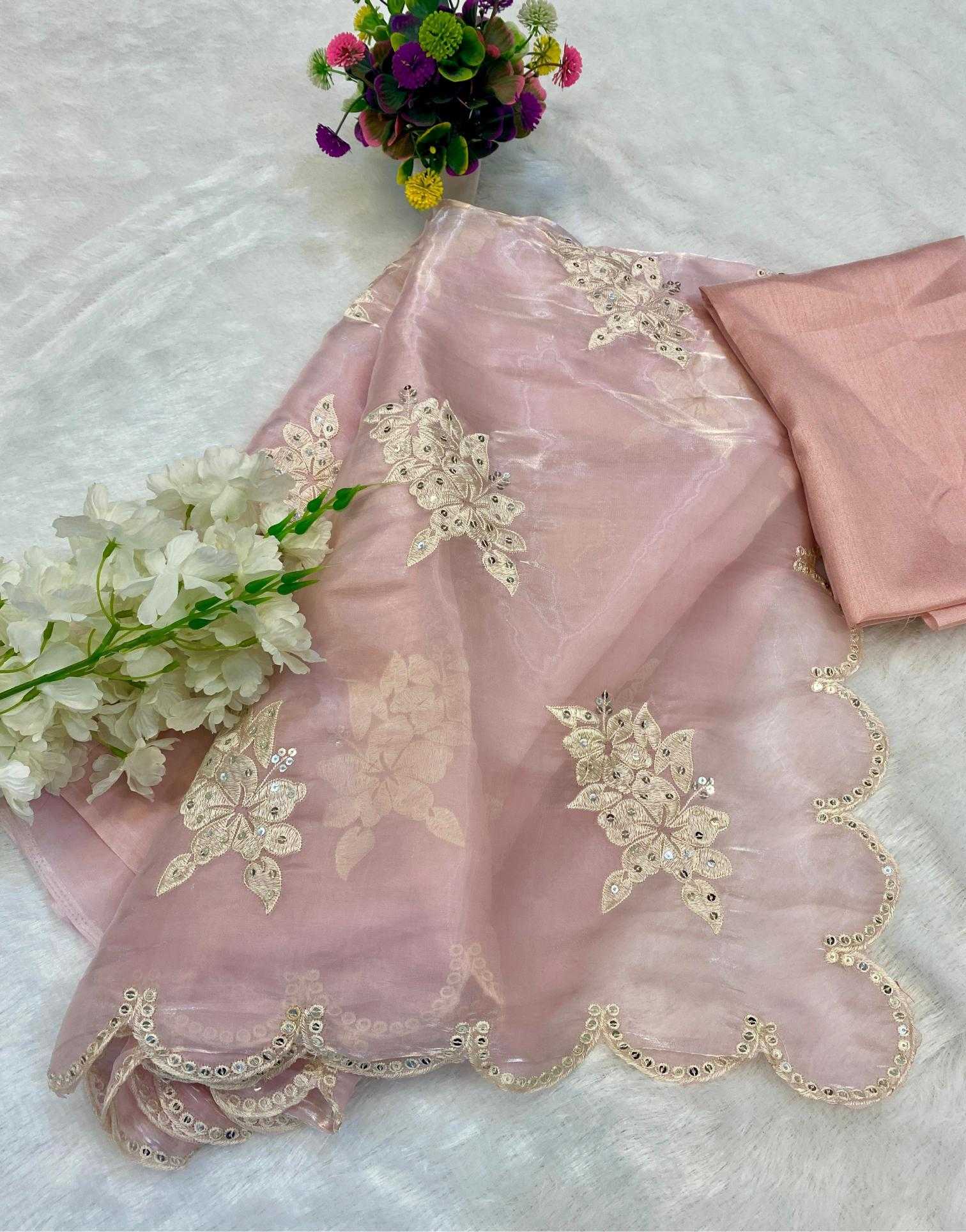 Ksa Organza RIN164 BABY Sarees Bollywood Collections Festive Collections Wholesale Organza Sarees Malavika Mohan Onam Collections Manufacturer