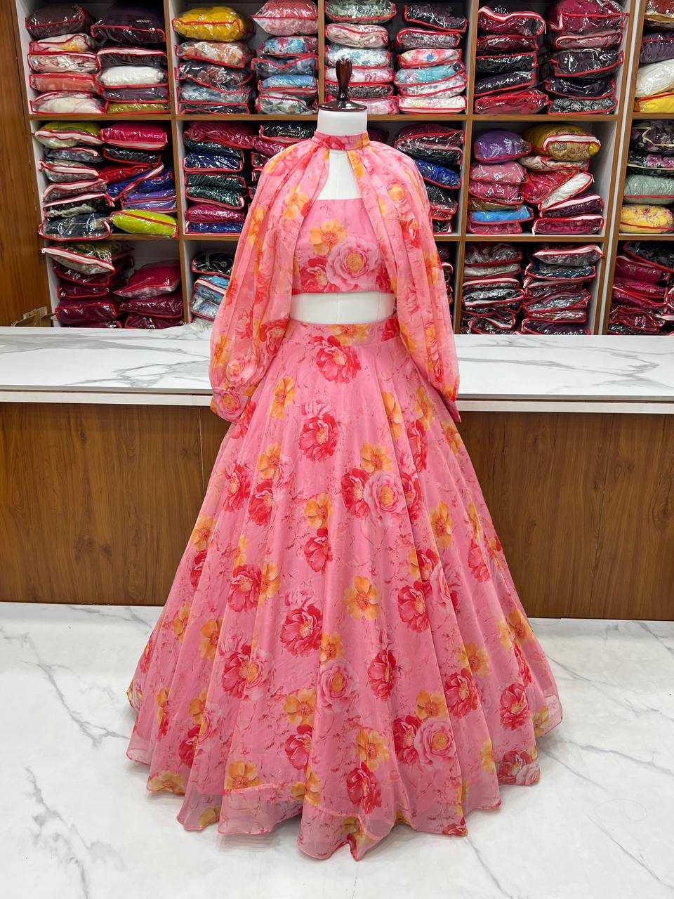 ksa Organza Silk KESH504 53 Lehengas Wedding Collections Festive Collections Wholesale Wedding Lehenga Printed Lehenga Lehenga With Blouse Manufacturer