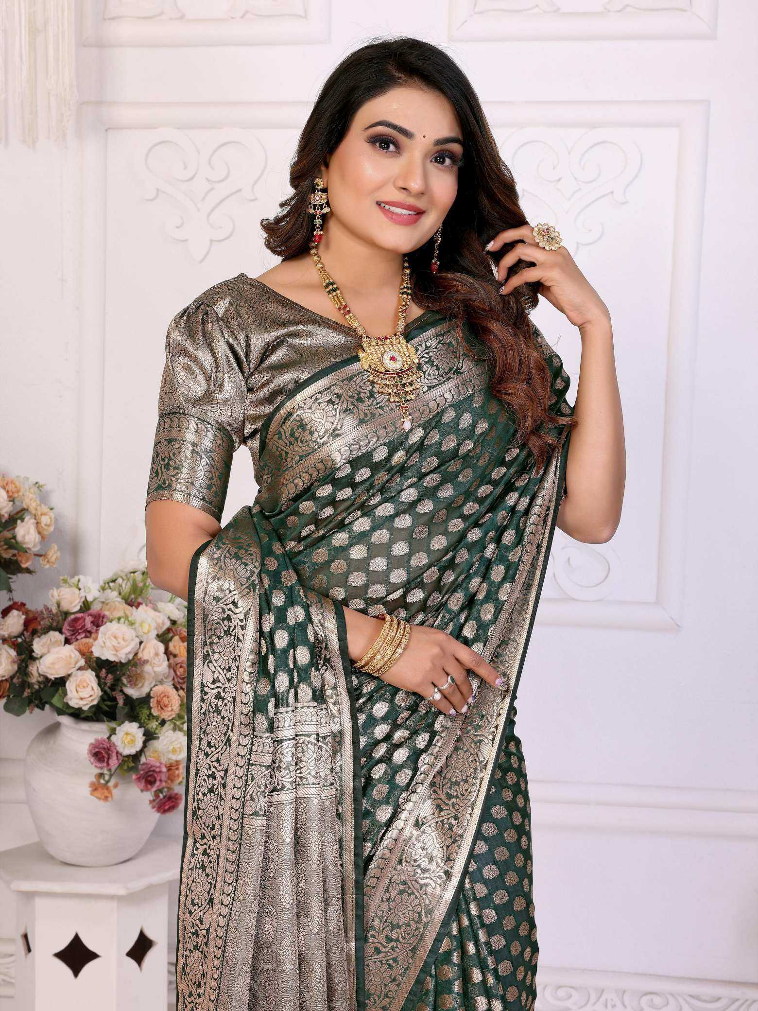 KSA Organza Silk RIN183 ARUNI Sarees Wholesale Zari Border Sarees Silk Sarees Manufacturer