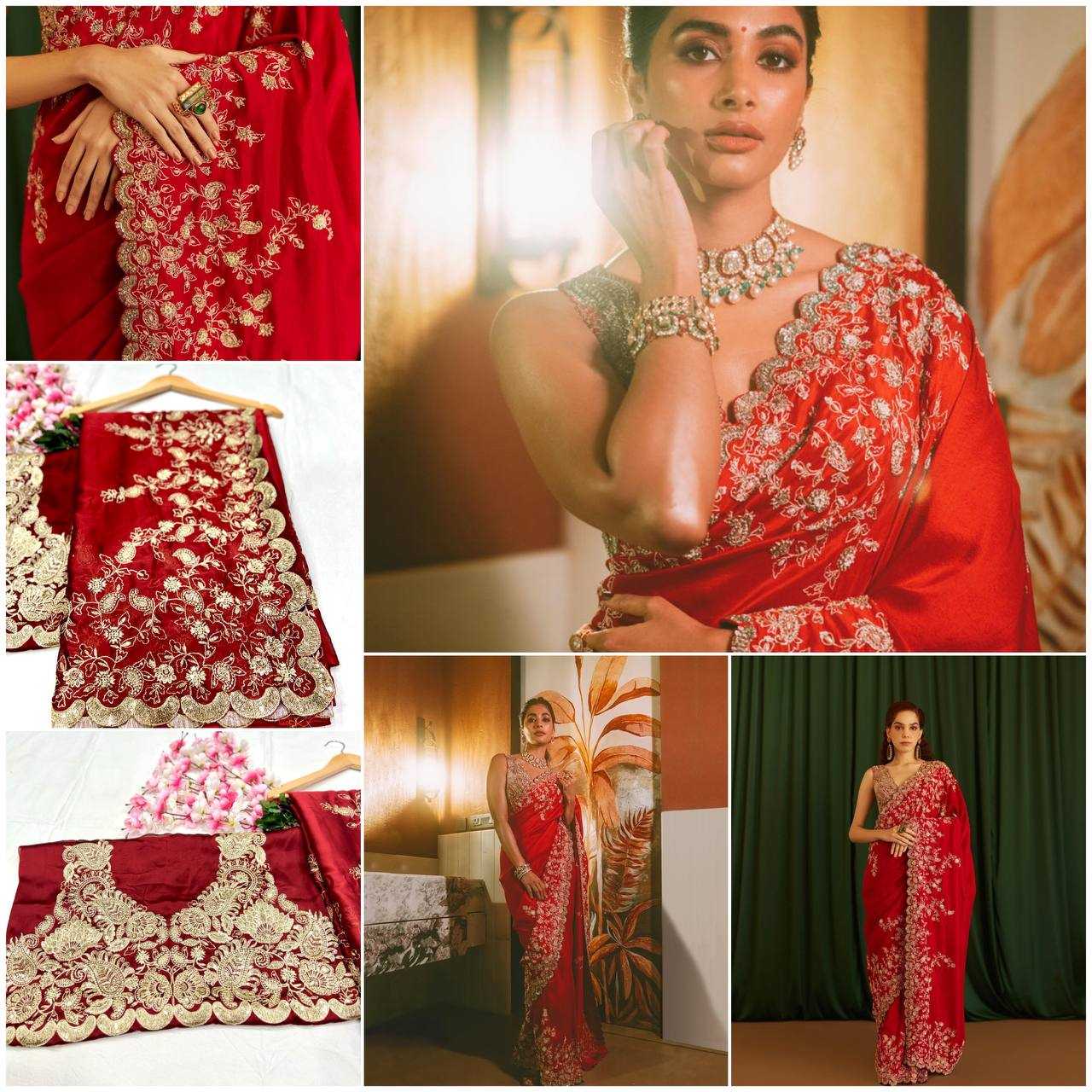 Ksa Rangoli Silk KESH556 302 Silk Sarees Bollywood Collections Wholesale Embroidered Silk Sarees Pooja Hedge Manufacturer