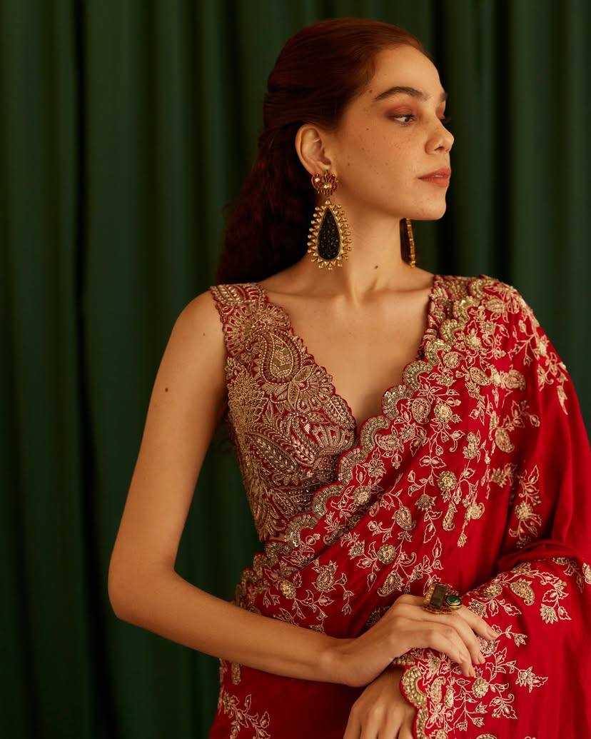 Ksa Rangoli Silk KESH556 302 Silk Sarees Bollywood Collections Wholesale Embroidered Silk Sarees Pooja Hedge Manufacturer