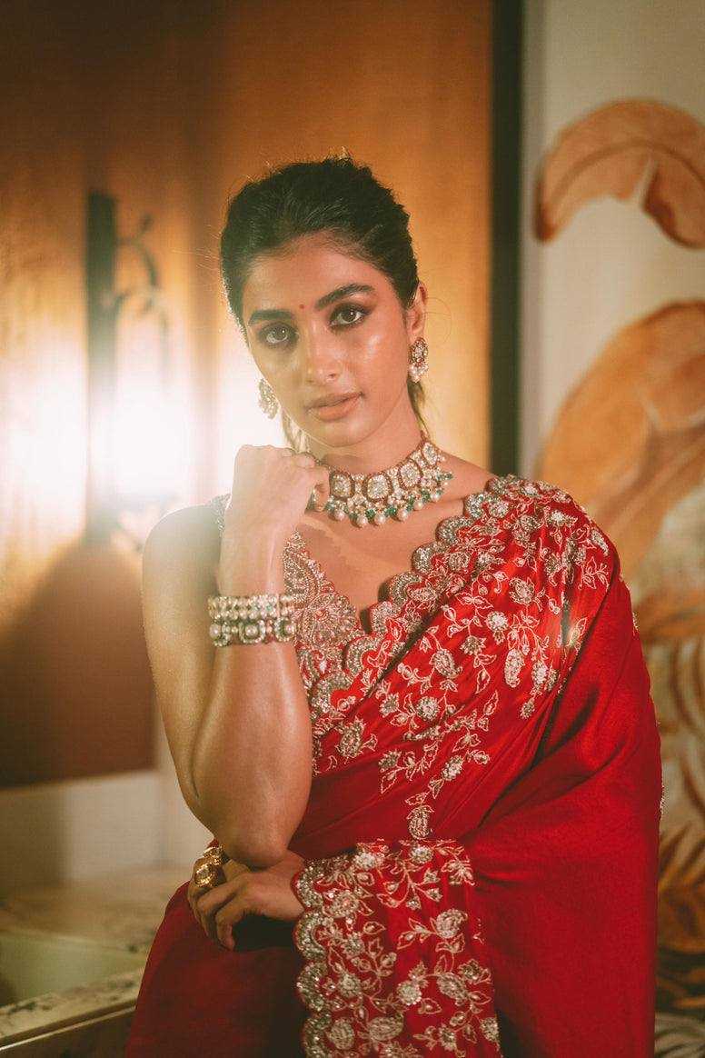 Ksa Rangoli Silk KESH556 302 Silk Sarees Bollywood Collections Wholesale Embroidered Silk Sarees Pooja Hedge Manufacturer