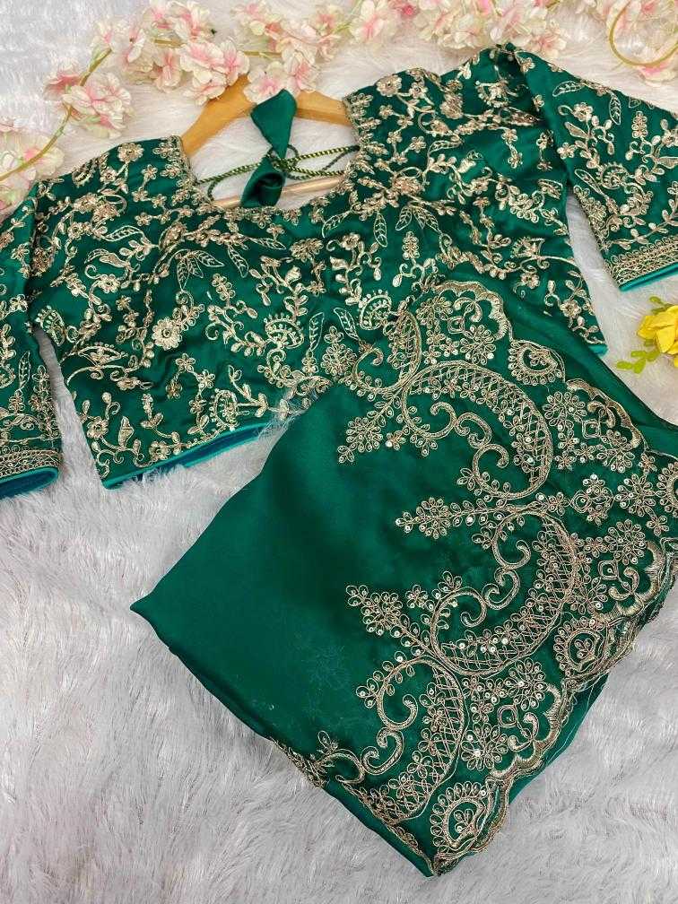 ksa Rangoli Silk RIN164 Dixit-2 Silk Sarees Wedding Collections Bollywood Collections Wholesale Madhuri Dixit Sarees Embroidered Silk Sarees Green Silk Sarees Manufacturer