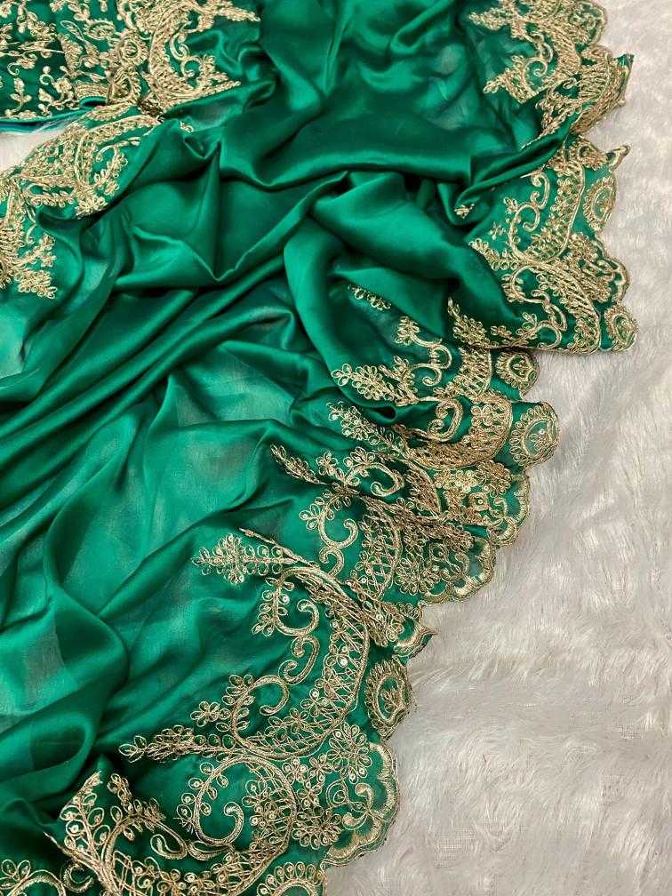 ksa Rangoli Silk RIN164 Dixit-2 Silk Sarees Wedding Collections Bollywood Collections Wholesale Madhuri Dixit Sarees Embroidered Silk Sarees Green Silk Sarees Manufacturer