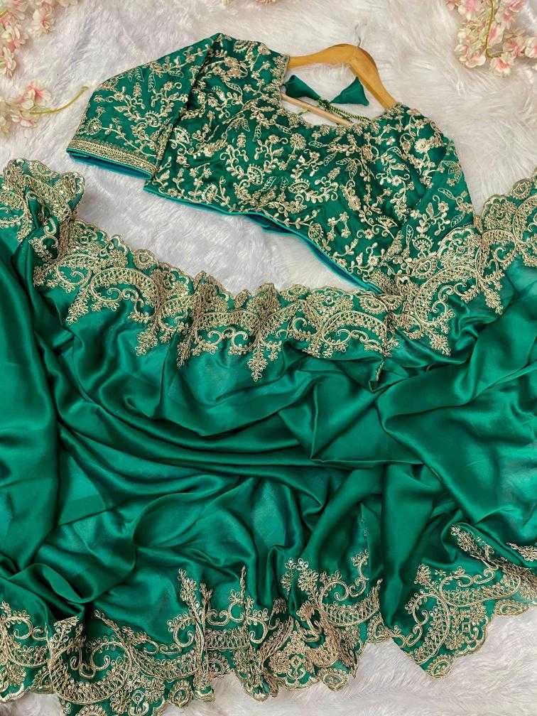 ksa Rangoli Silk RIN164 Dixit-2 Silk Sarees Wedding Collections Bollywood Collections Wholesale Madhuri Dixit Sarees Embroidered Silk Sarees Green Silk Sarees Manufacturer