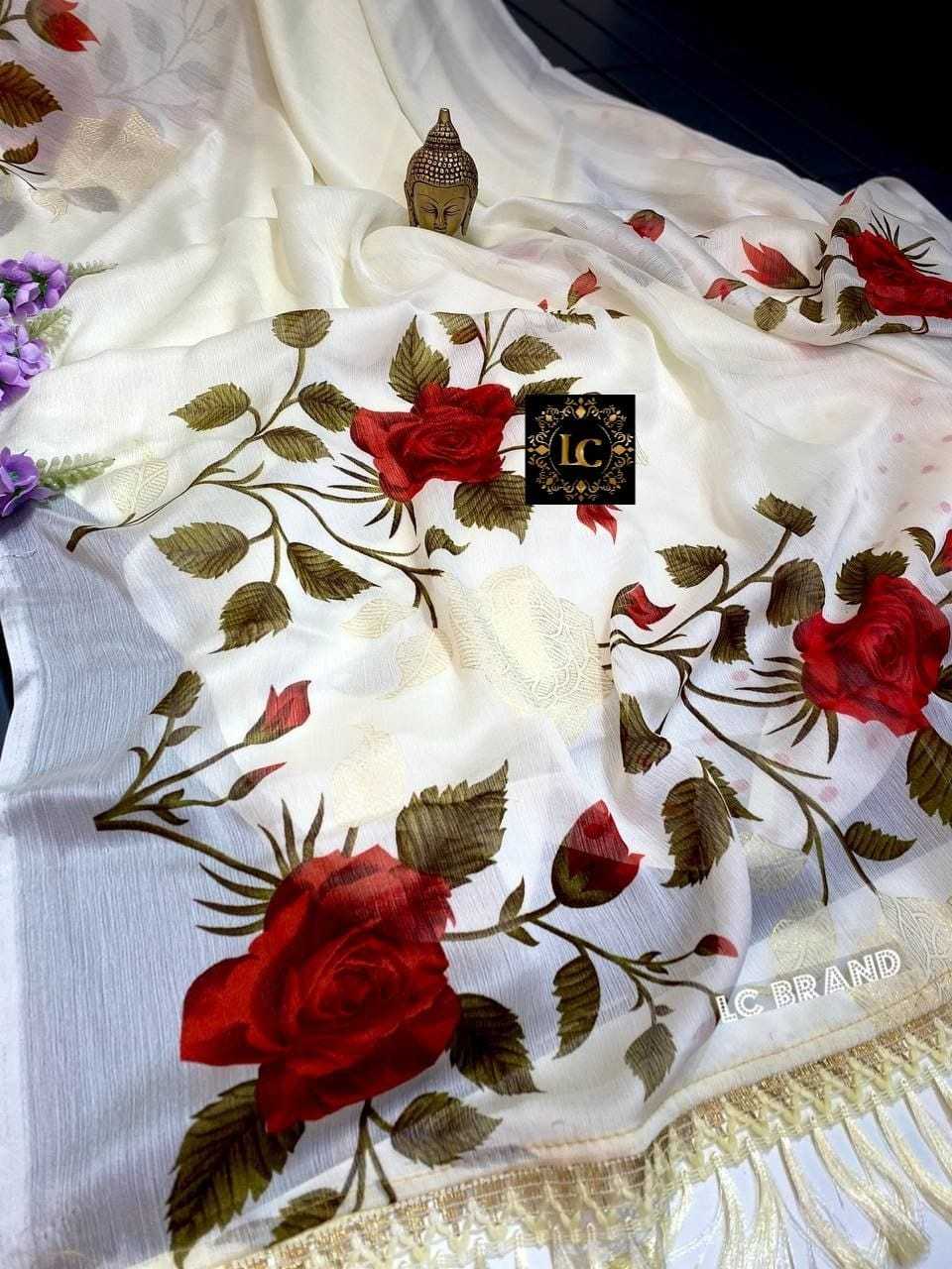 Ksa soft chinon RIN203 Nora Silk Sarees Bollywood Collections Wholesale Fancy Sarees Chiffon Sarees Manufacturer