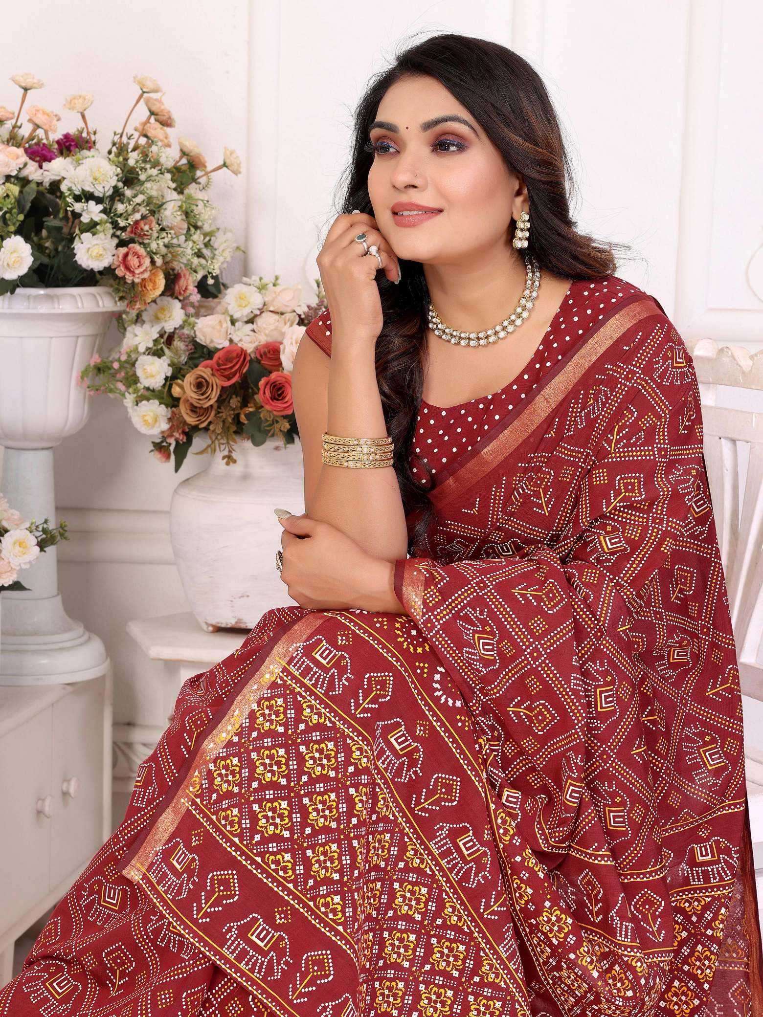 KSA Soft Cotton RIN183 AMBIKA Sarees Wholesale Fancy Sarees Lightweight Sarees Manufacturer